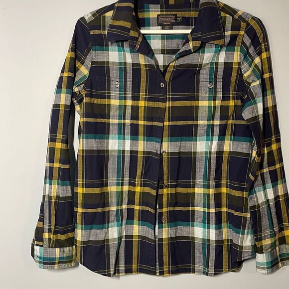 Pendleton Lodge Shirt Plaid Soft Flannel petite Medium - Picture 3 of 5